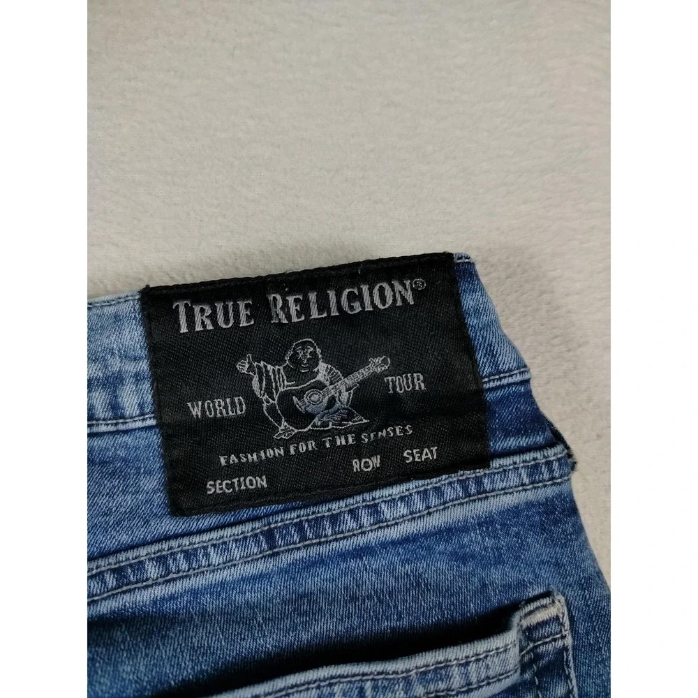 True Religion Rocco‎ Jeans Mens 30x32 Light Wash Blue Relaxed Skinny Denim